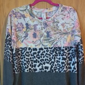 Hayze Brand Floral and Leopard Print Top